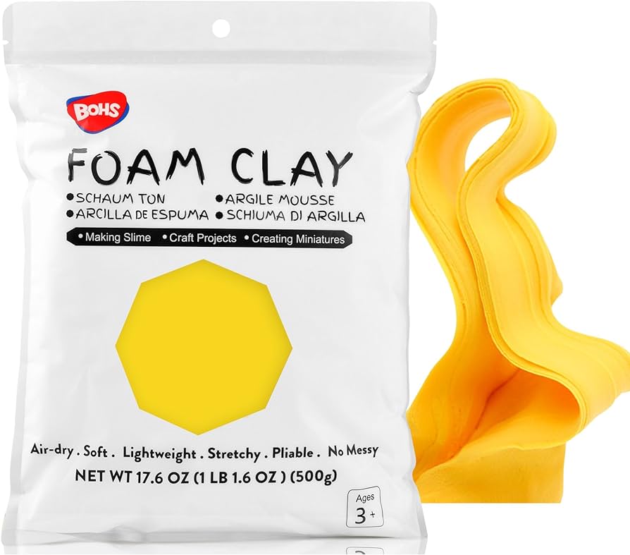 BOHS Air Dry Foam Clay - Yellow 500g