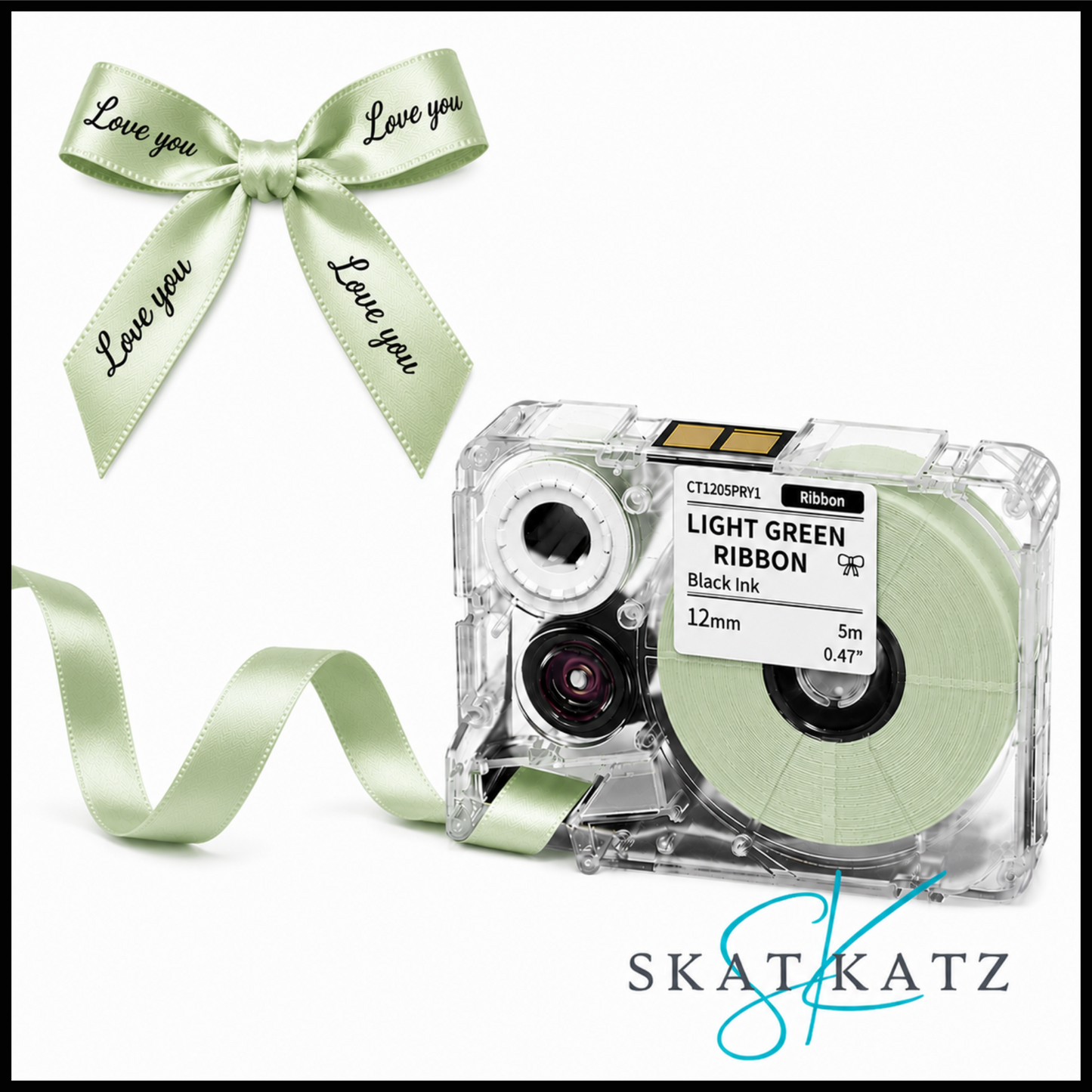 Phomemo Satin Ribbon Cartridge - Black on Light Green