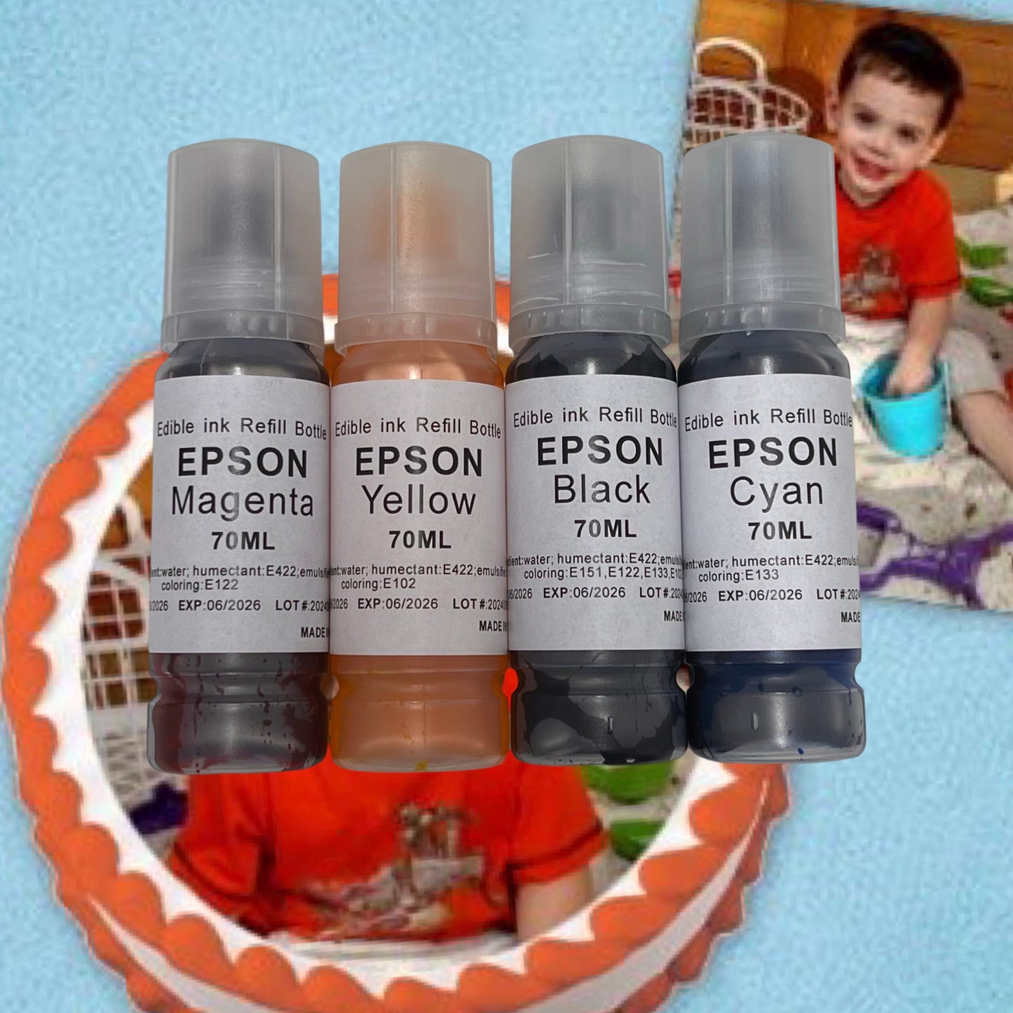 Edible Image Inks - Set of 4 - To suit EPSON Eco Tanks (522)