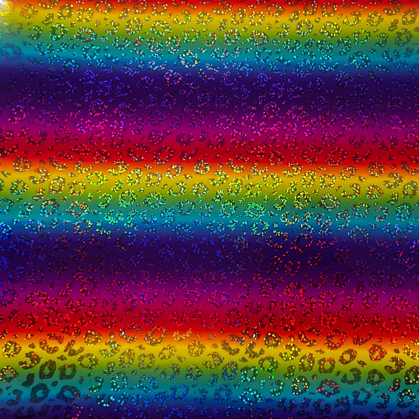 UltraKraft Adhesive Vinyl - Translucent Holographic Rainbow Leopard