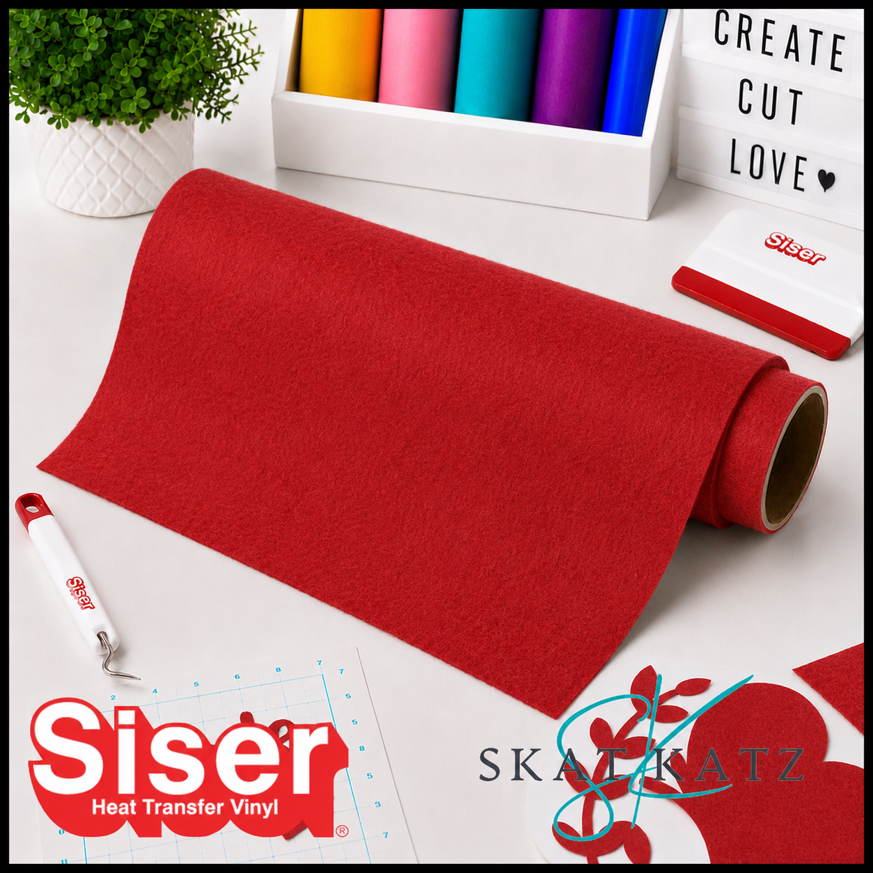 SISER® Heat Transfer Vinyl StripFlock® Pro - BRIGHT RED