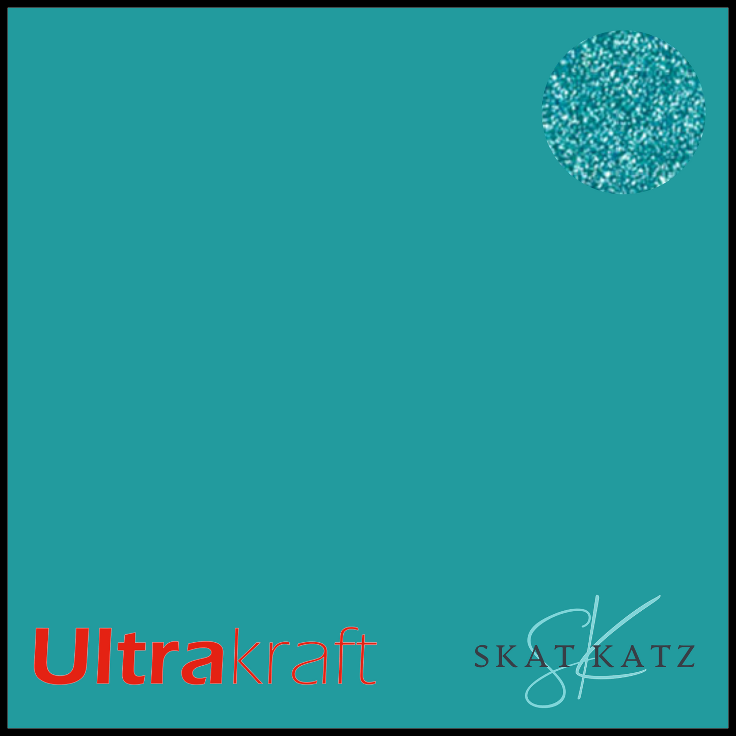 UltraKraft Premium Glitter Sticker Paper - Aqua