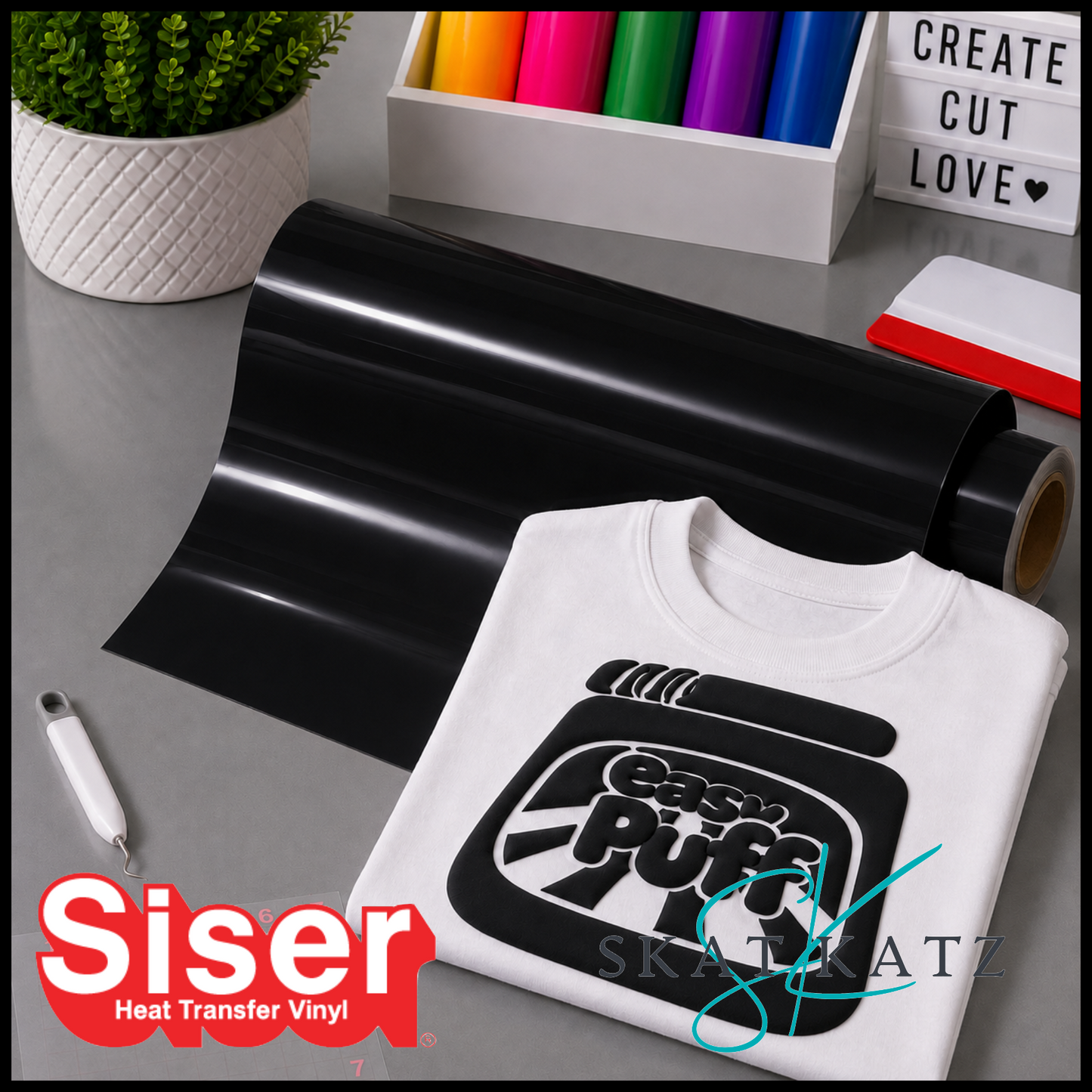 Siser EASY PUFF Heat Transfer Vinyl - Black