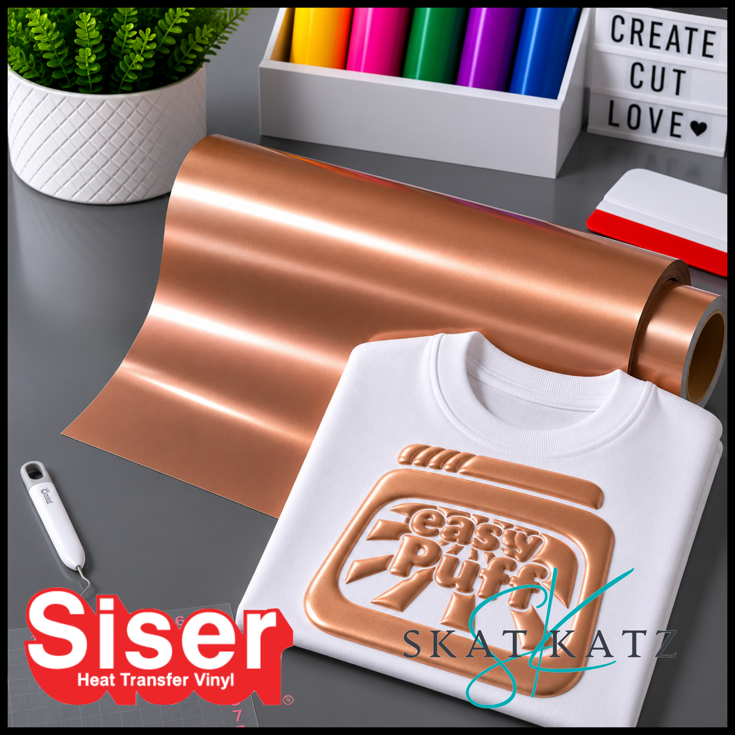 Siser EASY PUFF Heat Transfer Vinyl - Metallic Bronze