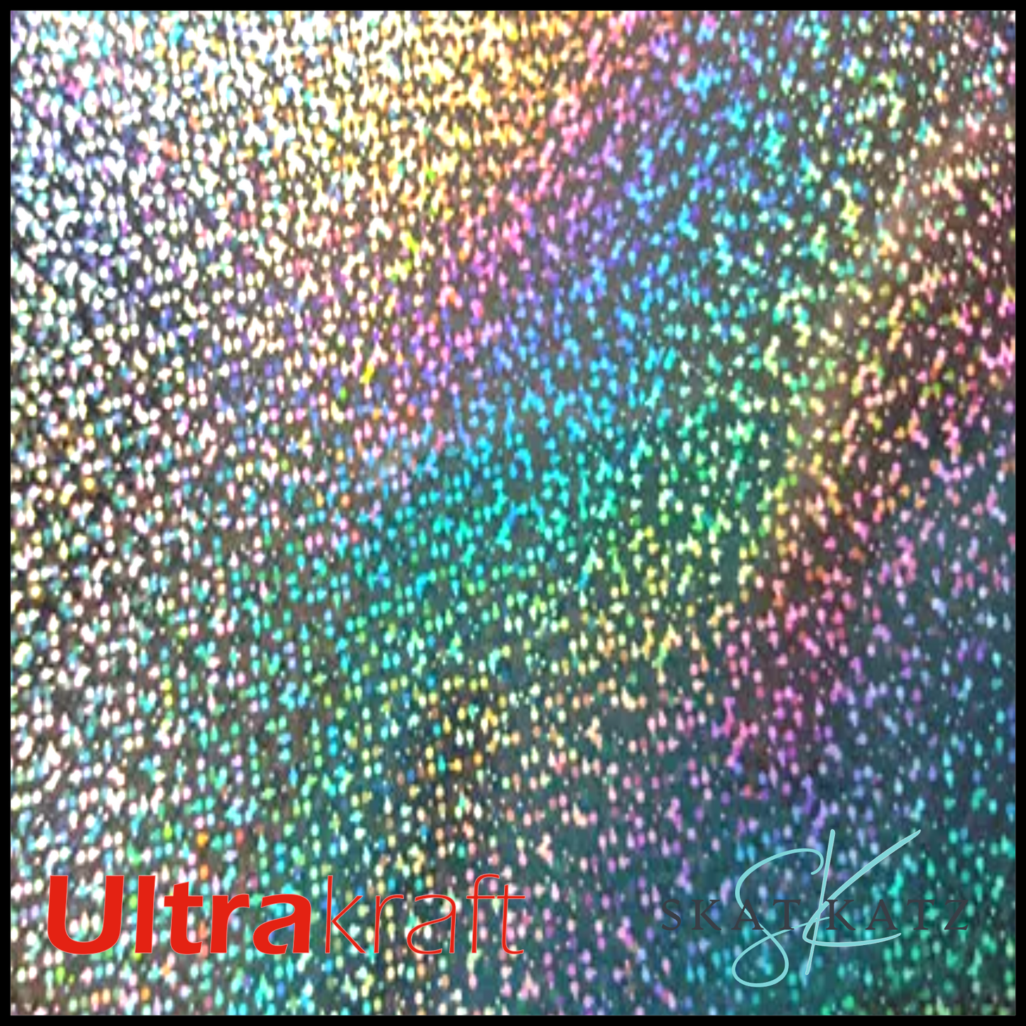 UltraKraft Premium Mirror Card 250gsm - Holographic Silver Confetti