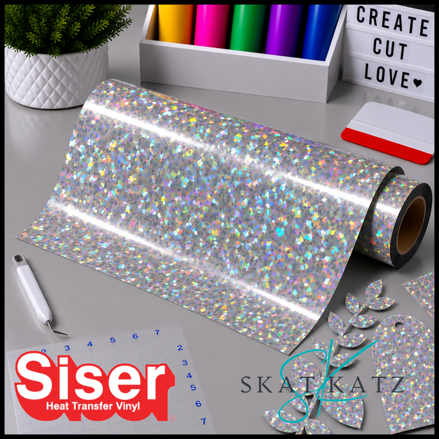 SISER® Heat Transfer Vinyl - Holographic Crystal Silver