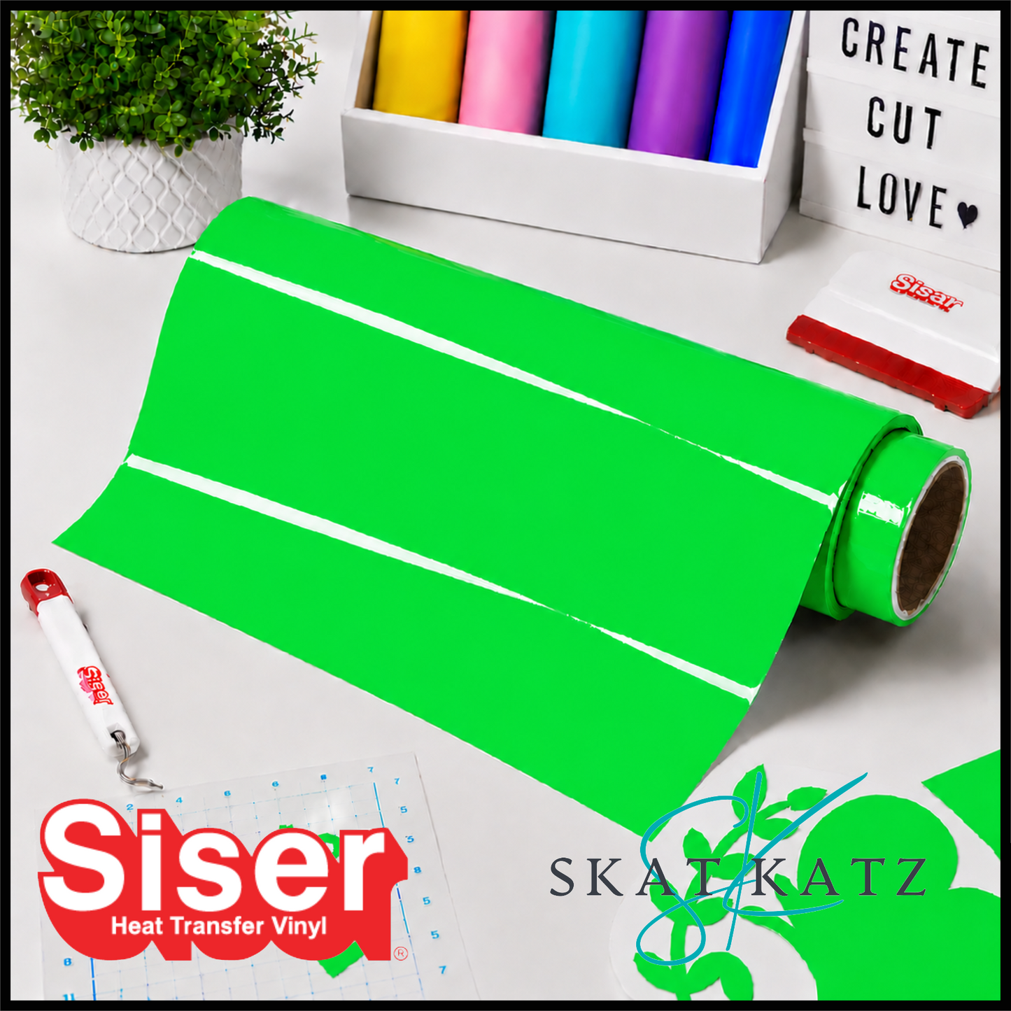 Siser PS EXTRA Heat Transfer Vinyl - Fl. Green
