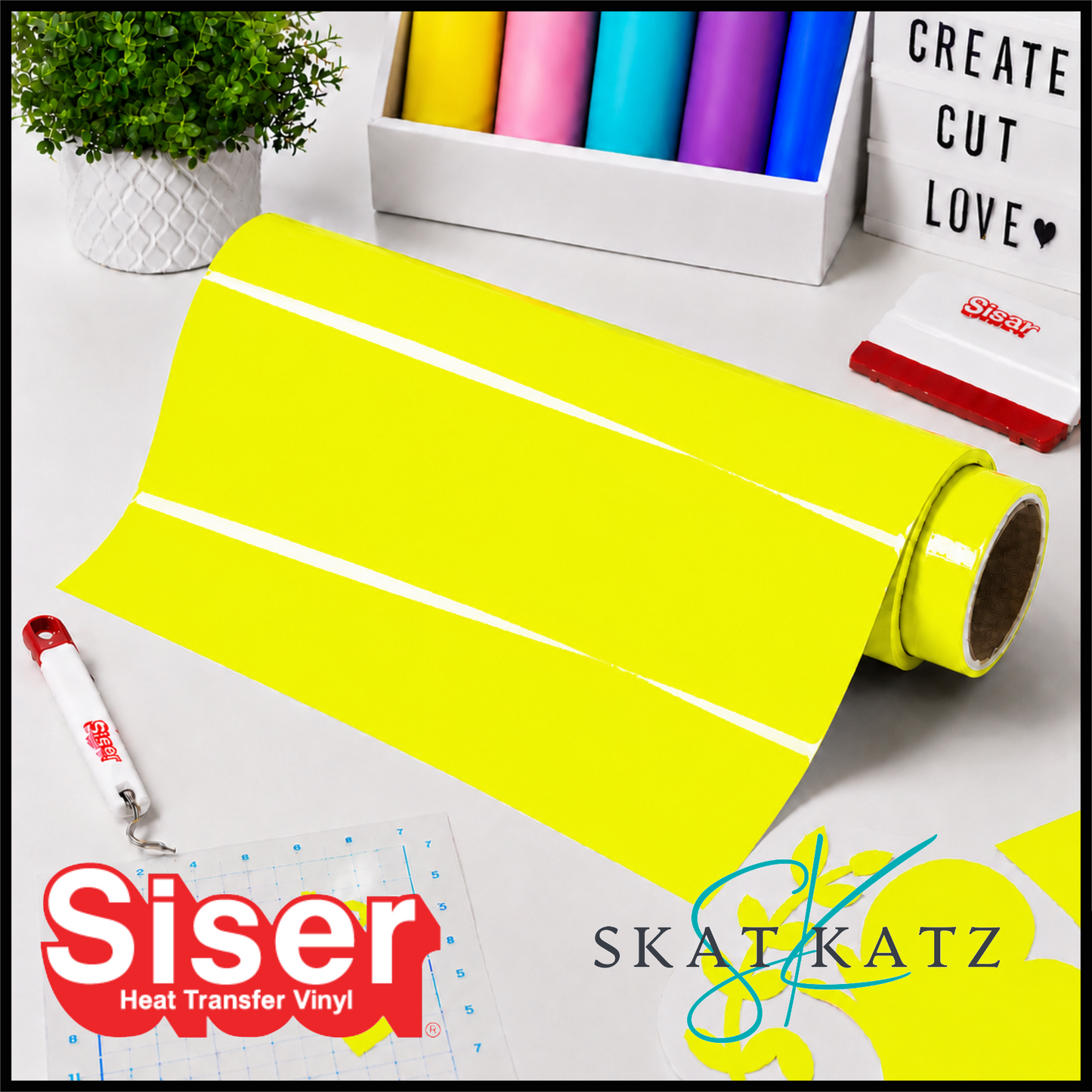 SISER EasyWeed® Heat Transfer Vinyl - FLUORESCENT YELLOW