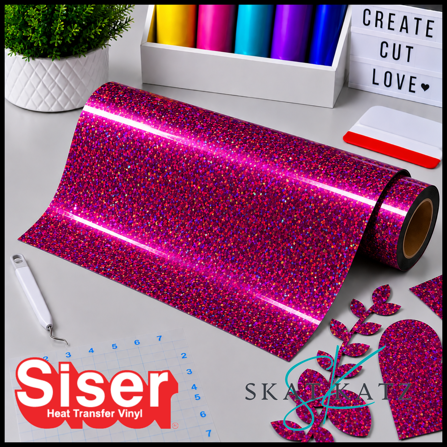 SISER® Heat Transfer Vinyl - Holographic Fuchsia