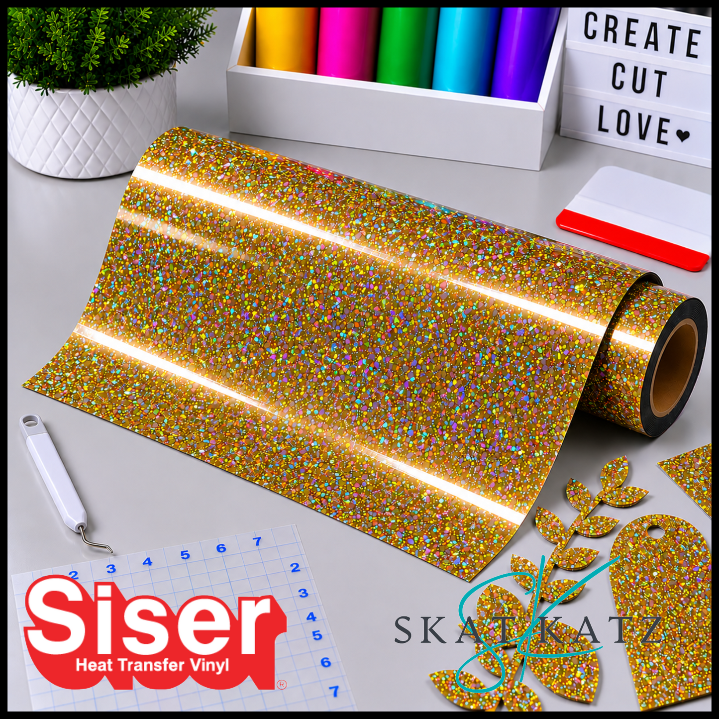 SISER® Heat Transfer Vinyl - Holographic Gold