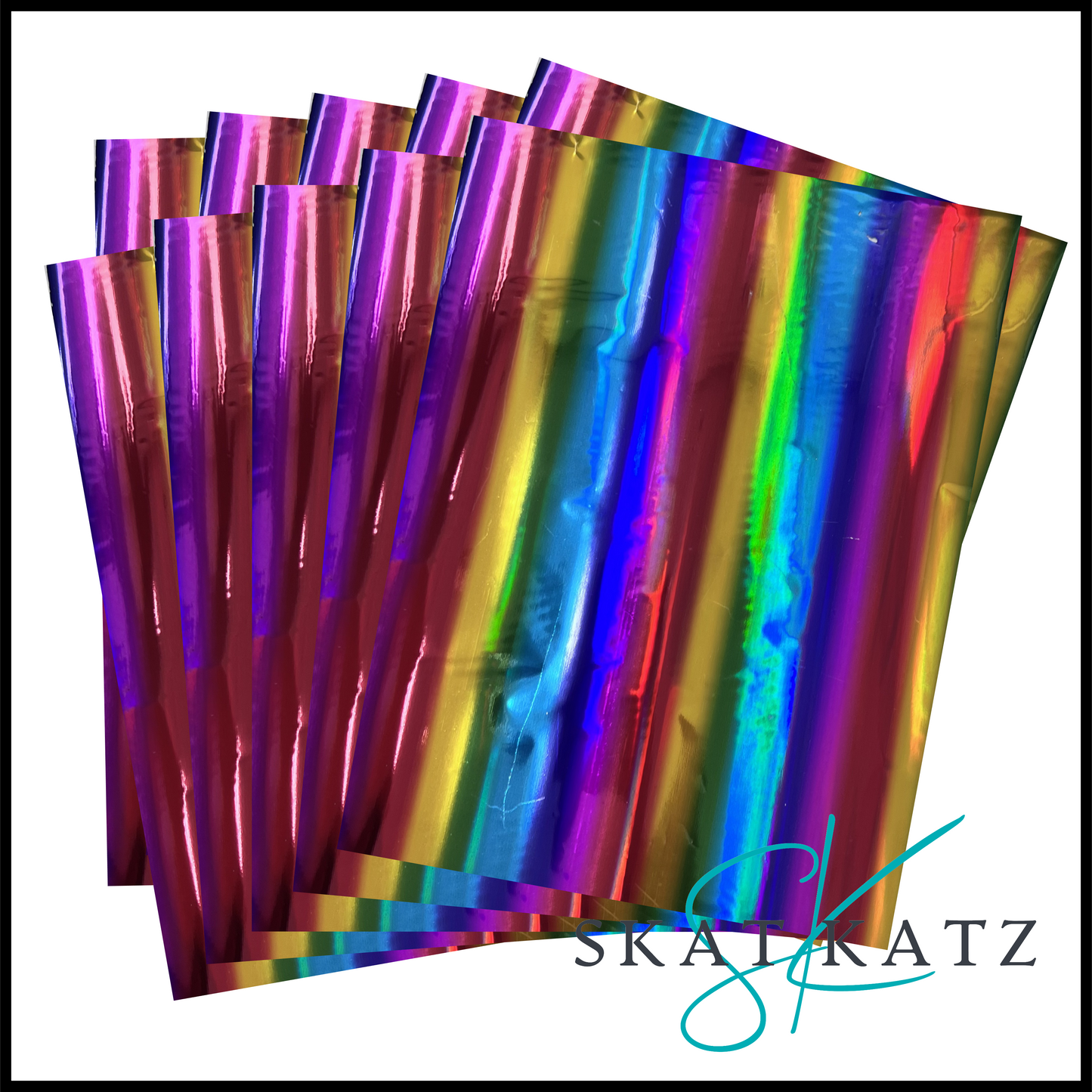 Heat Reactive Foil - A4 10pk - Holo Rainbow Stripe
