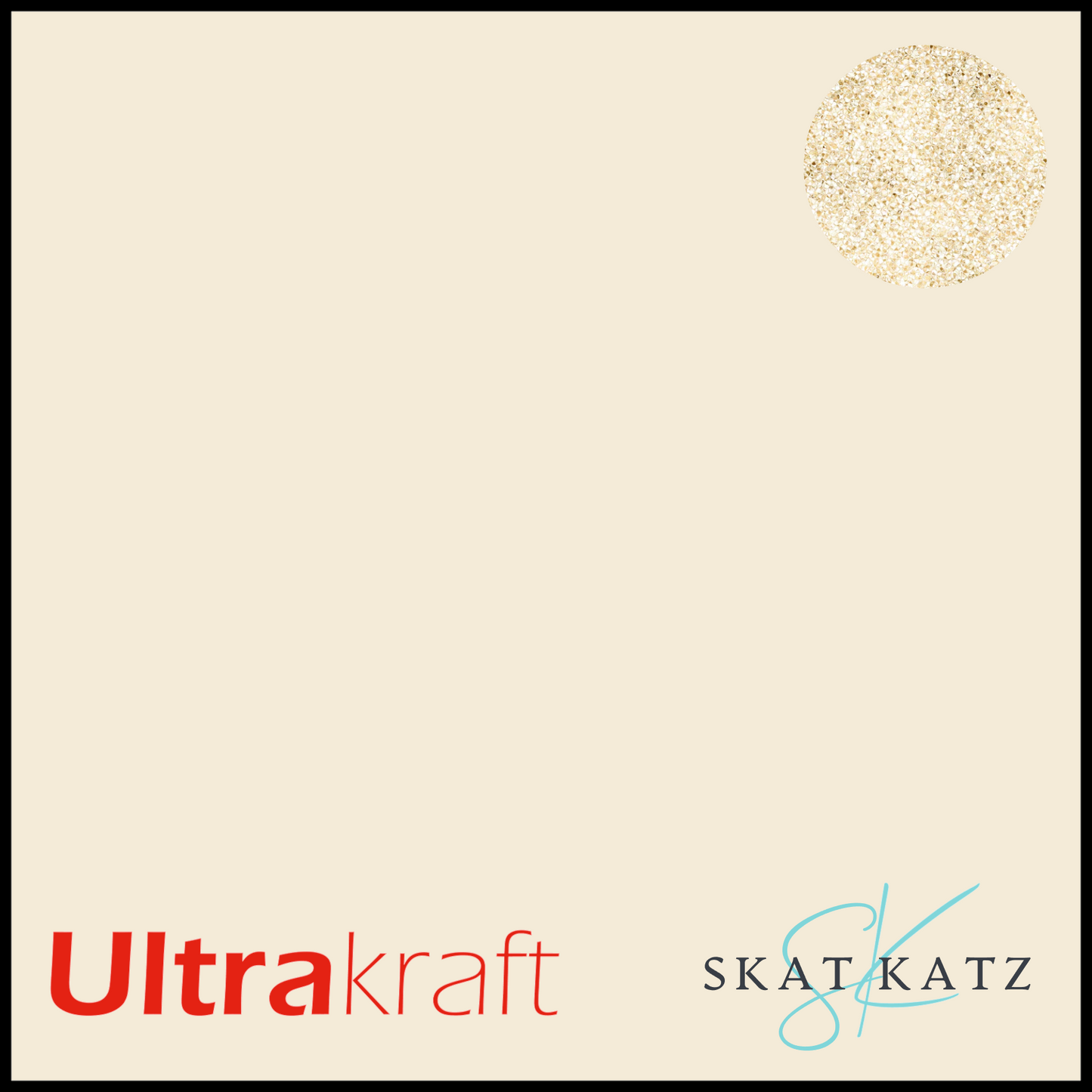UltraKraft Premium Glitter Sticker Paper - Light Gold