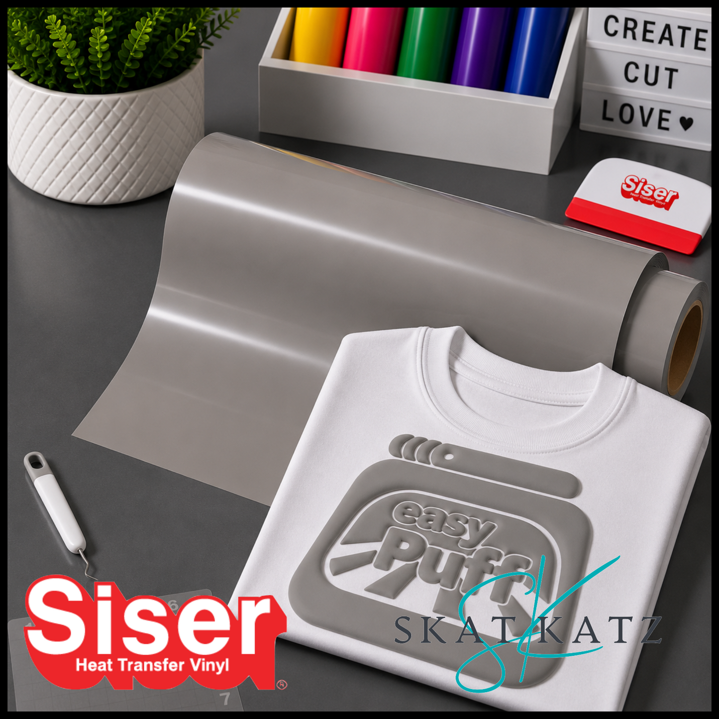 Siser EASY PUFF Heat Transfer Vinyl - Light Grey