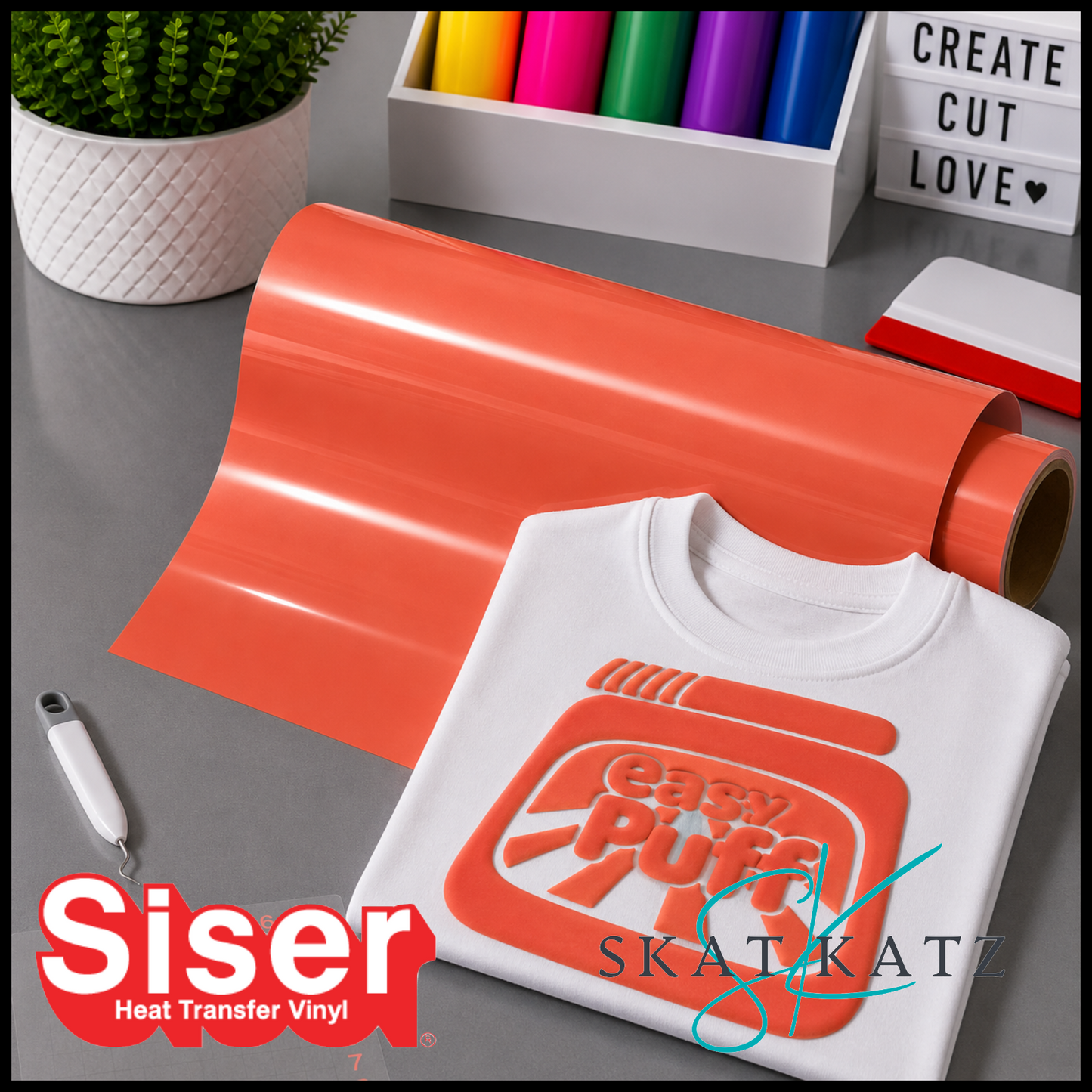 Siser EASY PUFF Heat Transfer Vinyl - Orange