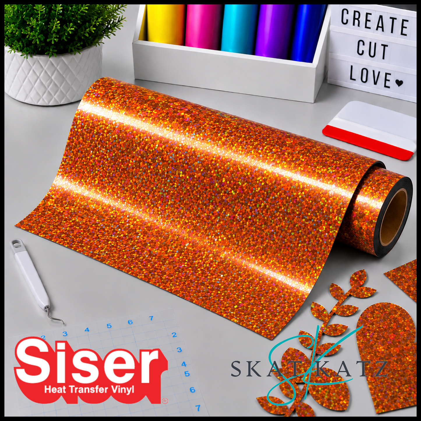 SISER® Heat Transfer Vinyl - Holographic Orange
