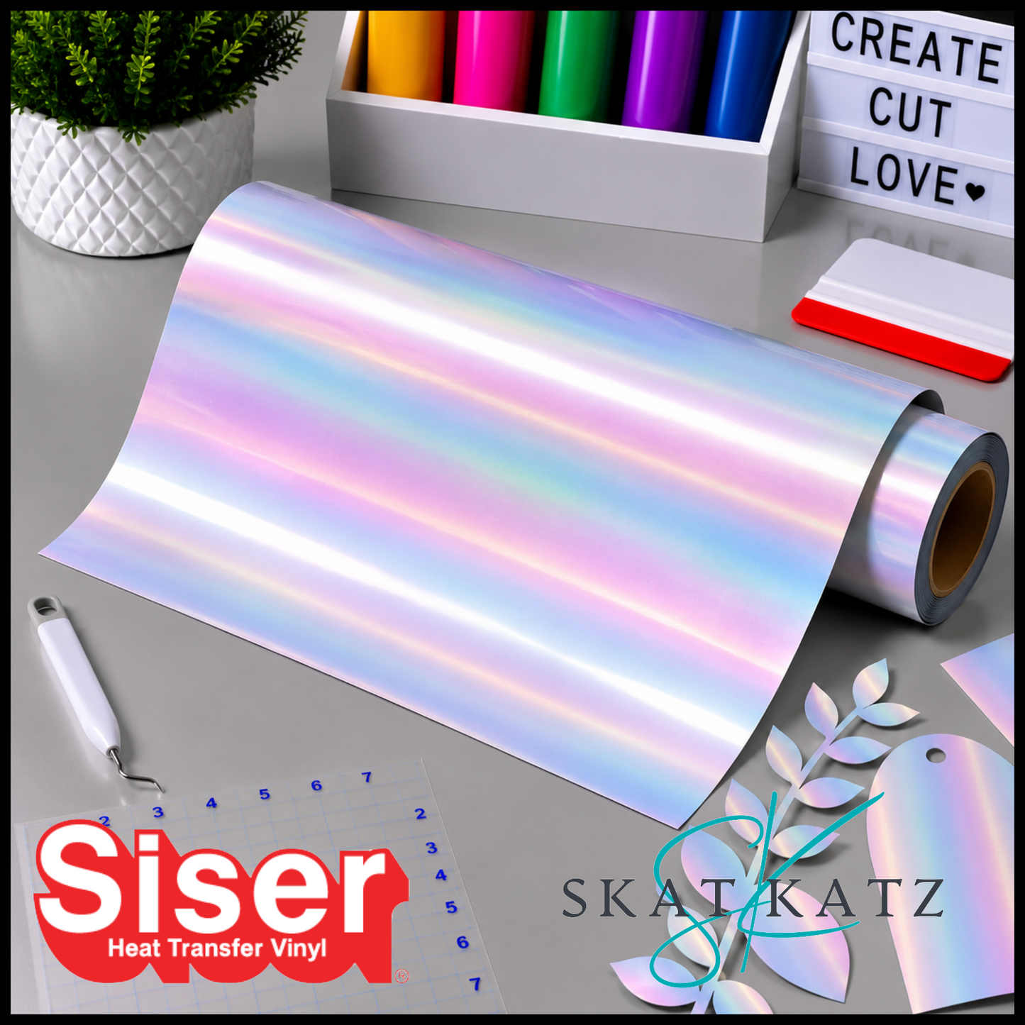 SISER® Heat Transfer Vinyl - Holographic Rainbow Pearl