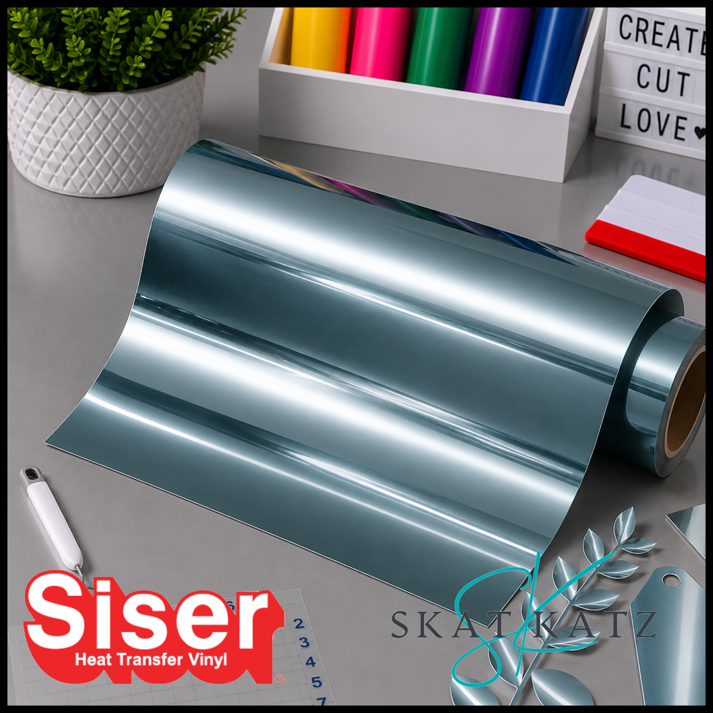 Siser Heat Transfer Vinyl - Metal Silver Blue