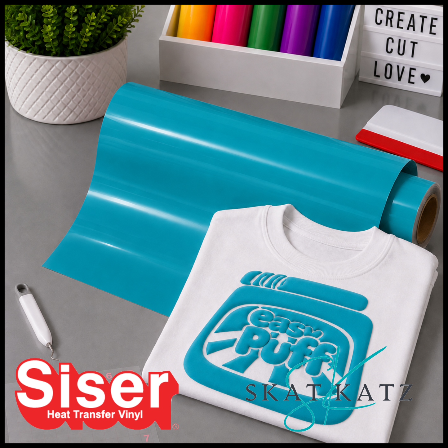 Siser EASY PUFF Heat Transfer Vinyl - Sky