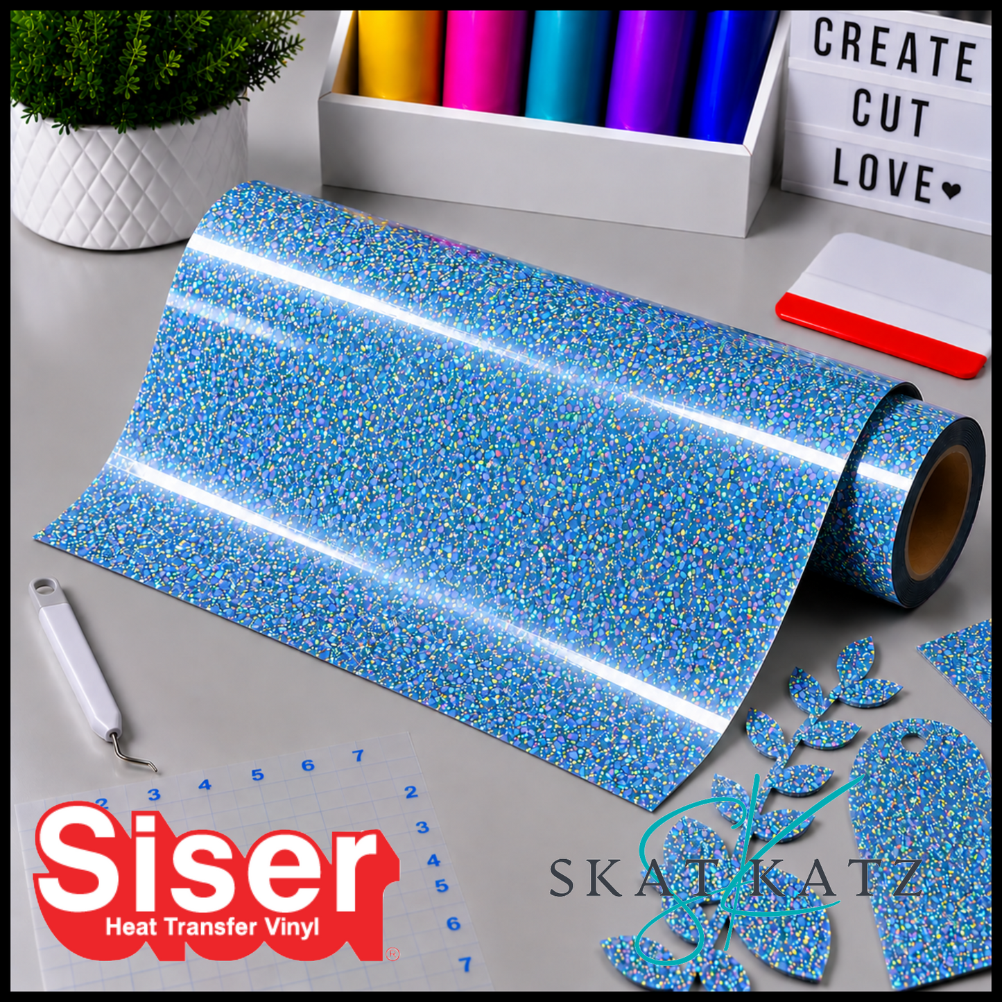 SISER® Heat Transfer Vinyl - Holographic Sky Blue
