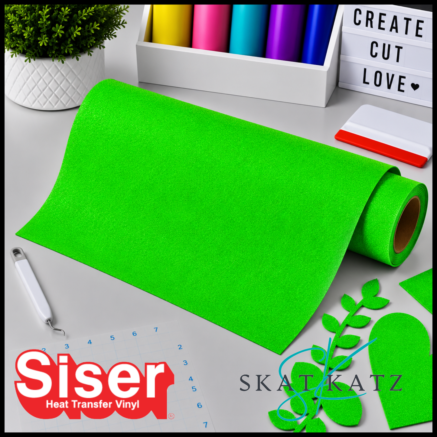 SISER® Heat Transfer Vinyl StripFlock® Pro - FLUORO GREEN