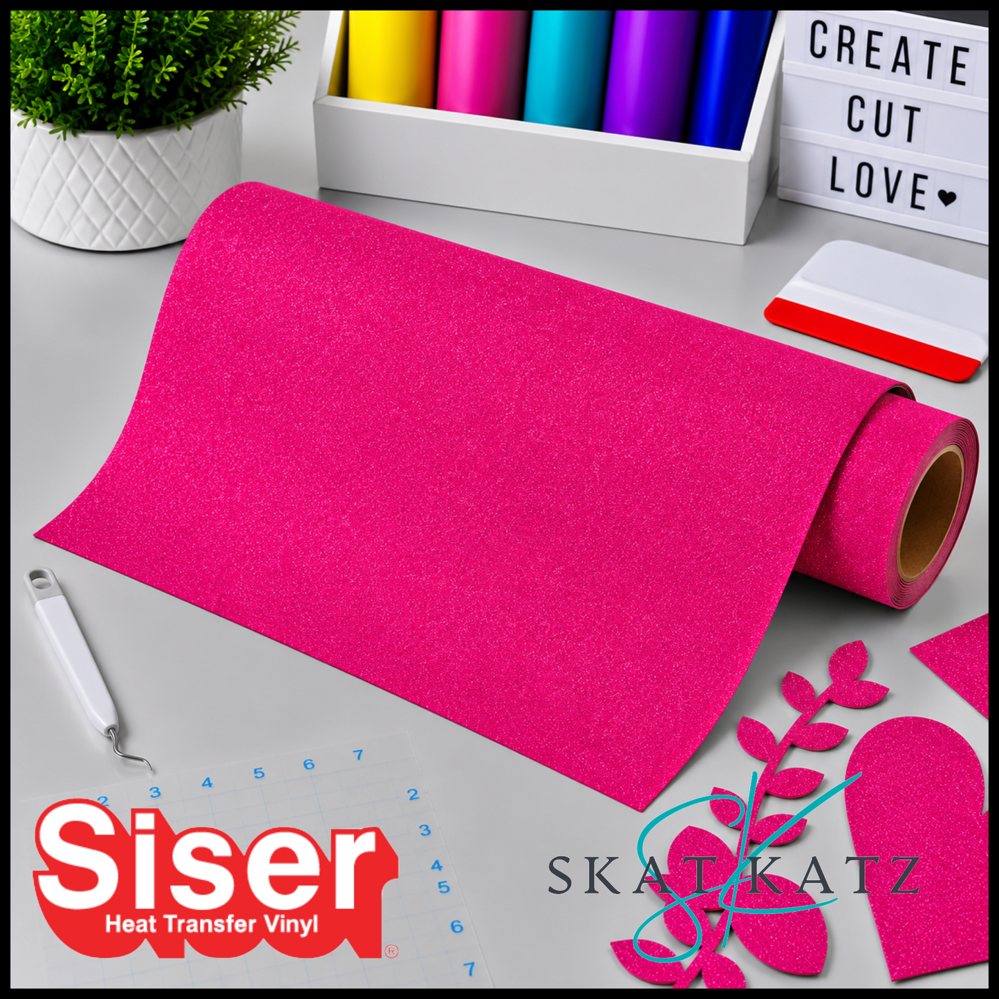 SISER® Heat Transfer Vinyl StripFlock® Pro - FLUORO PINK
