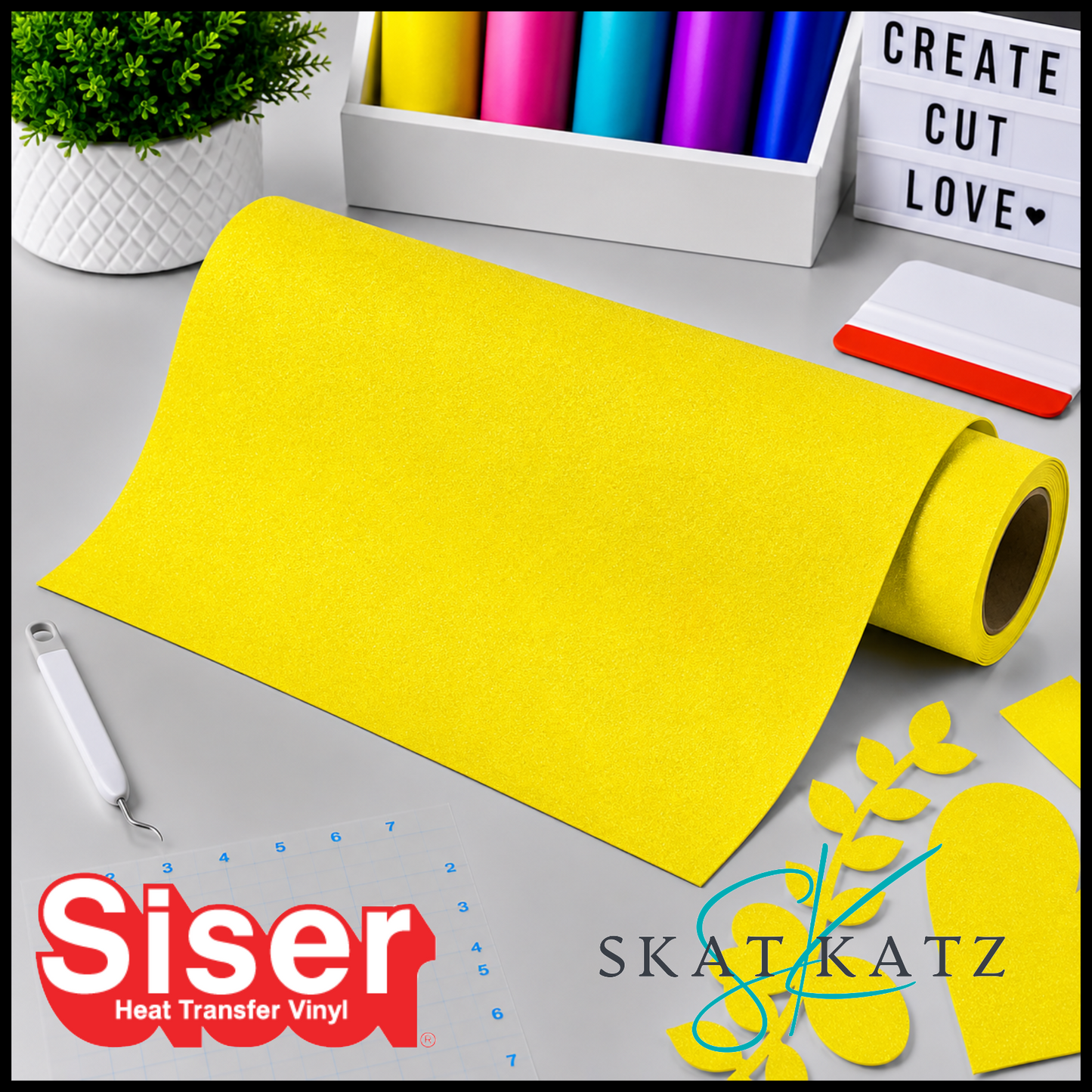SISER® Heat Transfer Vinyl StripFlock® Pro - FLUORO YELLOW