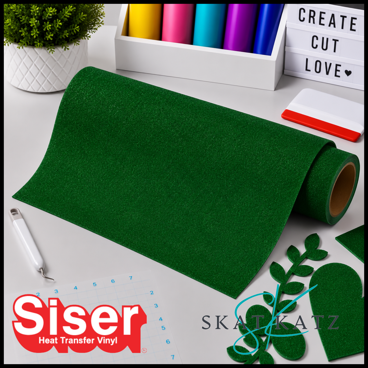 SISER® Heat Transfer Vinyl StripFlock® Pro - GREEN