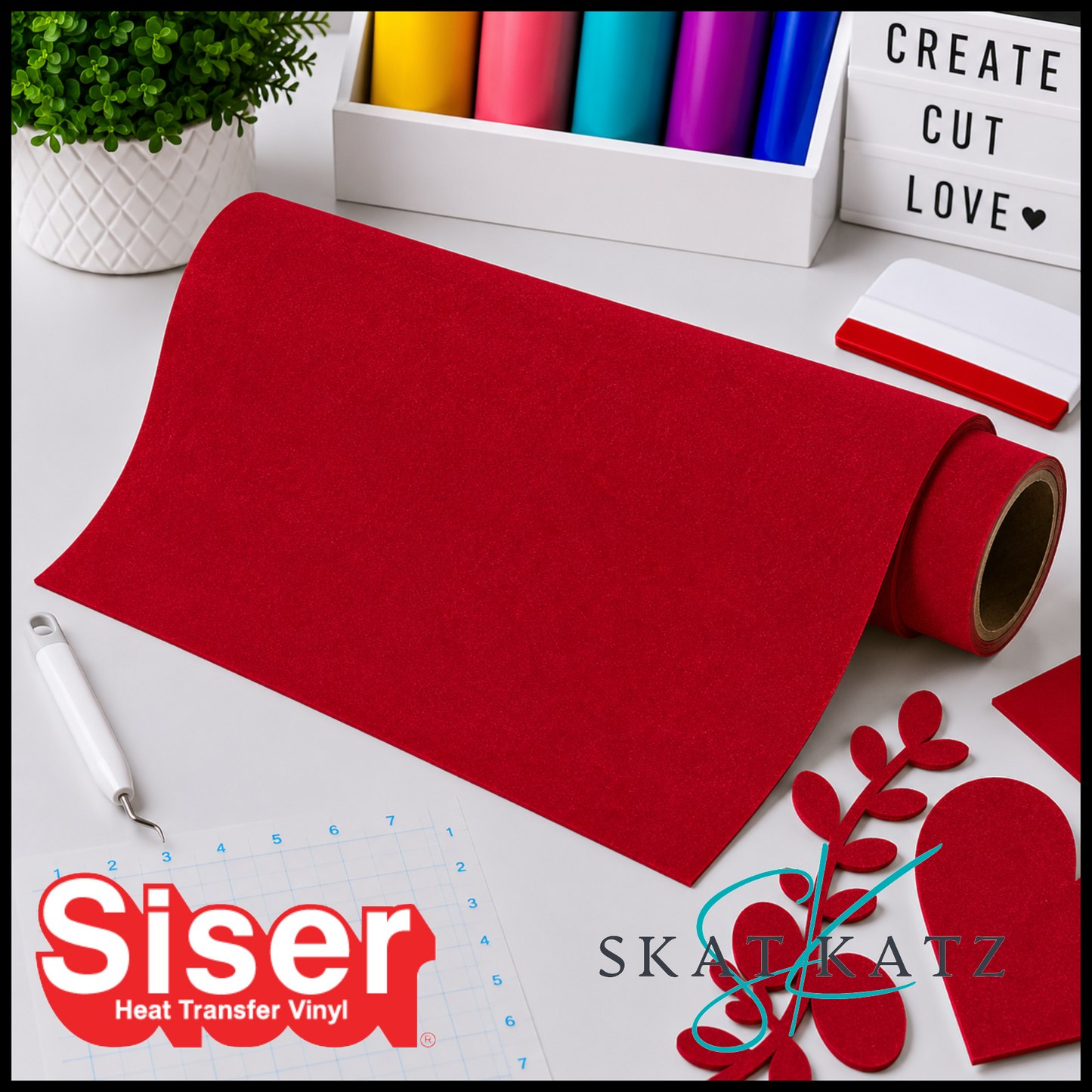 Siser Heat Transfer Vinyl StripFlock® Pro - RED
