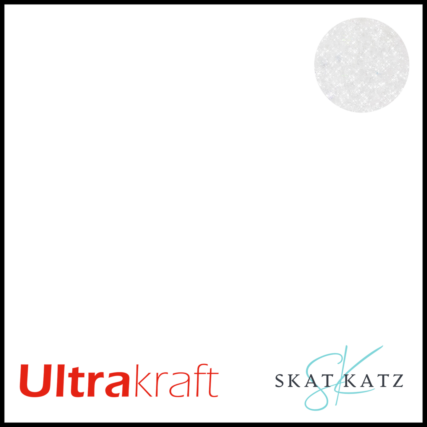 UltraKraft Premium Glitter Sticker Paper - White