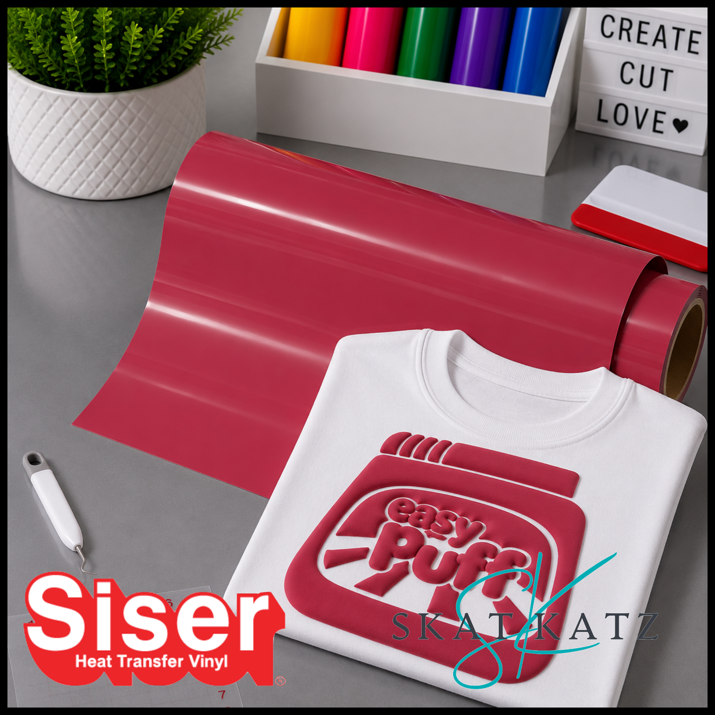 Siser EASY PUFF Heat Transfer Vinyl - Wine