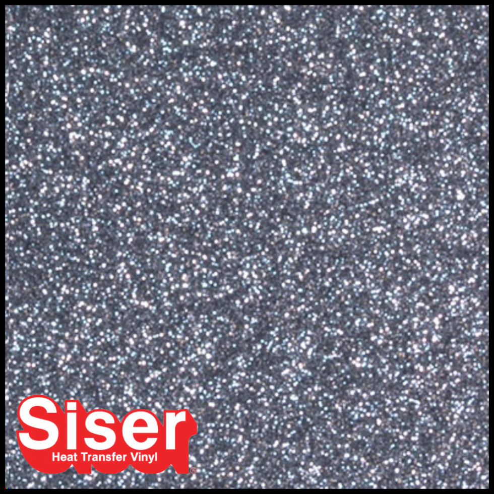 Siser Glitter Heat Transfer Vinyl Silver Black Skat Katz Heat