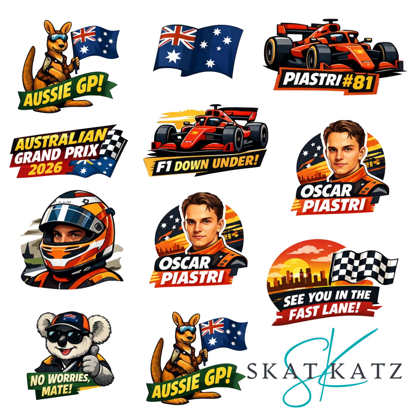 Aussie Grand Prix Sticker Sheet