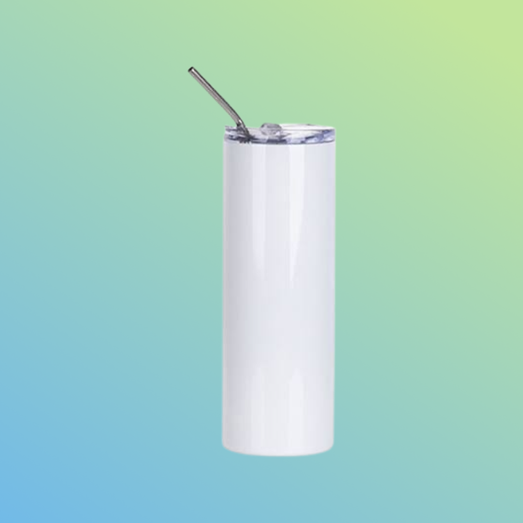 20oz (590ml) White Gloss Skinny Sublimation Tumbler
