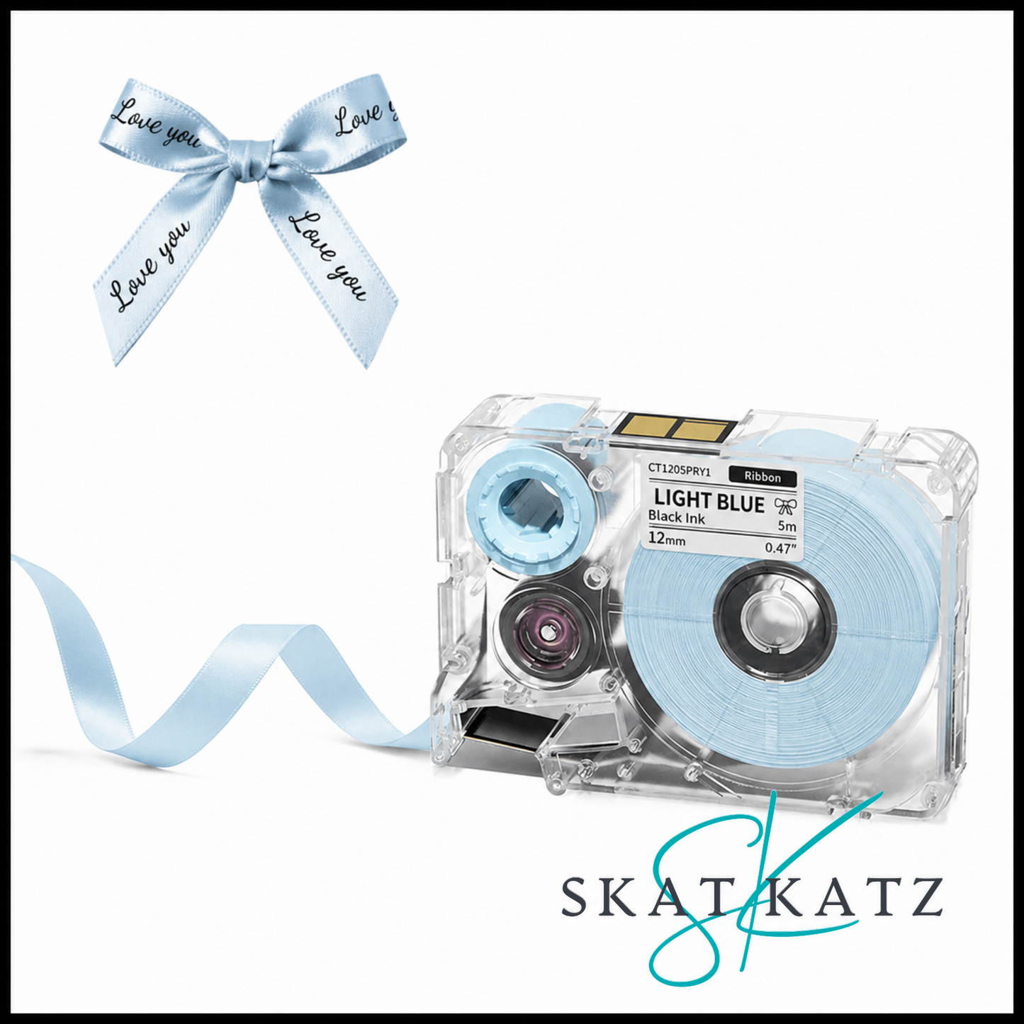 Phomemo Satin Ribbon Cartridge - Black on Light Blue