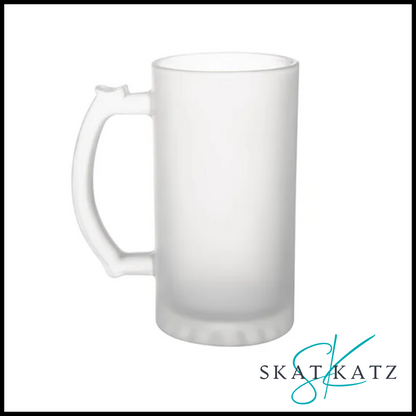 Sublimation Glass Beer Mug - Frosted (2 pack)