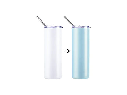 Sublimation Stainless Steel Skinny Tumbler - 20oz/600ml - UV Changing White to Blue