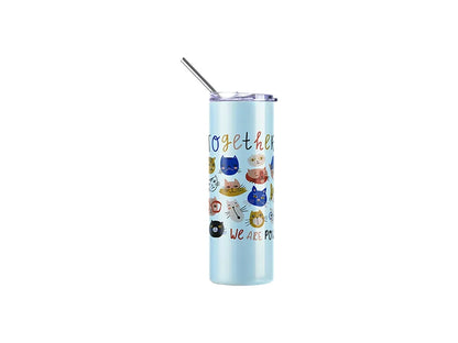 Sublimation Stainless Steel Skinny Tumbler - 20oz/600ml - UV Changing White to Blue