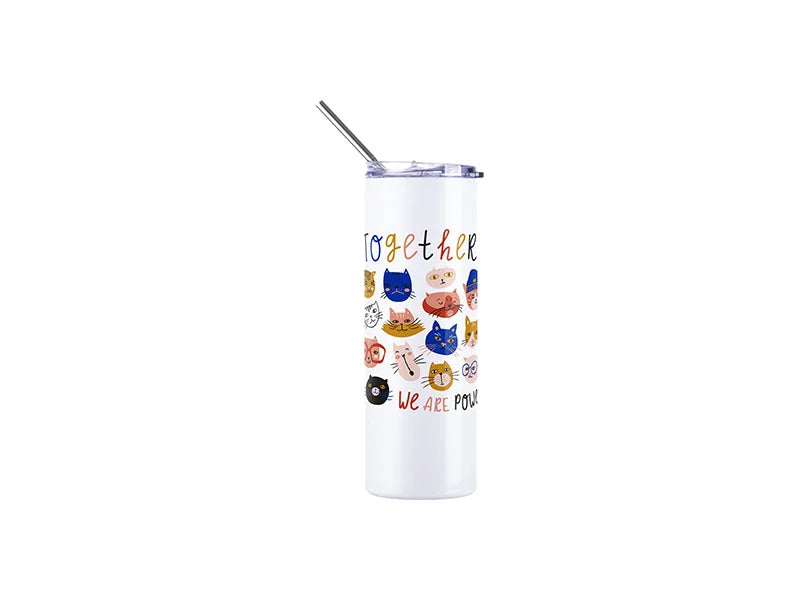 Sublimation Stainless Steel Skinny Tumbler - 20oz/600ml - UV Changing White to Violet