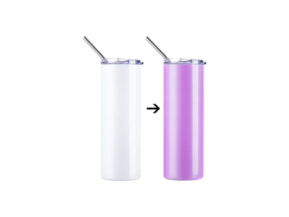 Sublimation Stainless Steel Skinny Tumbler - 20oz/600ml - UV Changing White to Violet