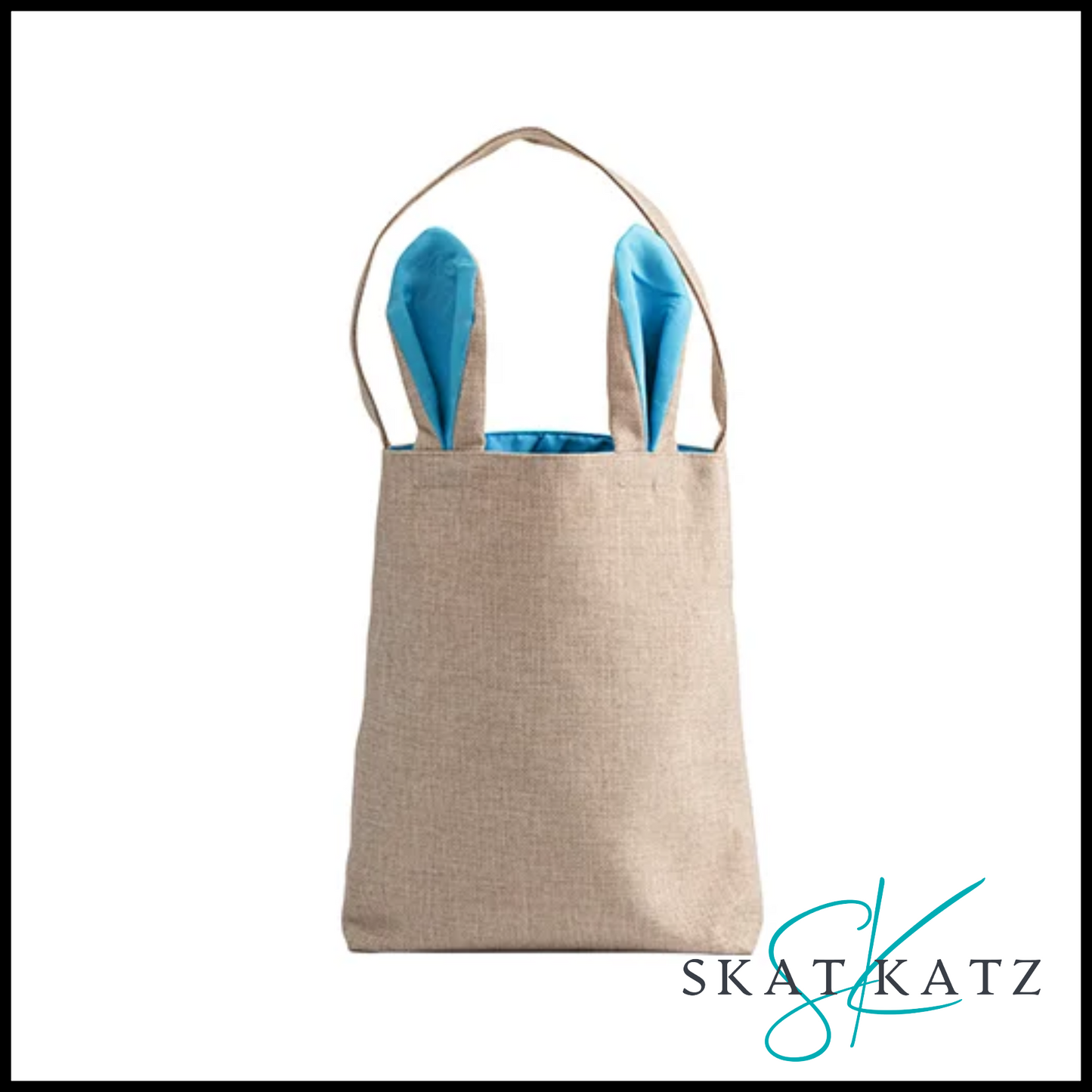 Linen Easter Bunny Bag (Blue Ears)