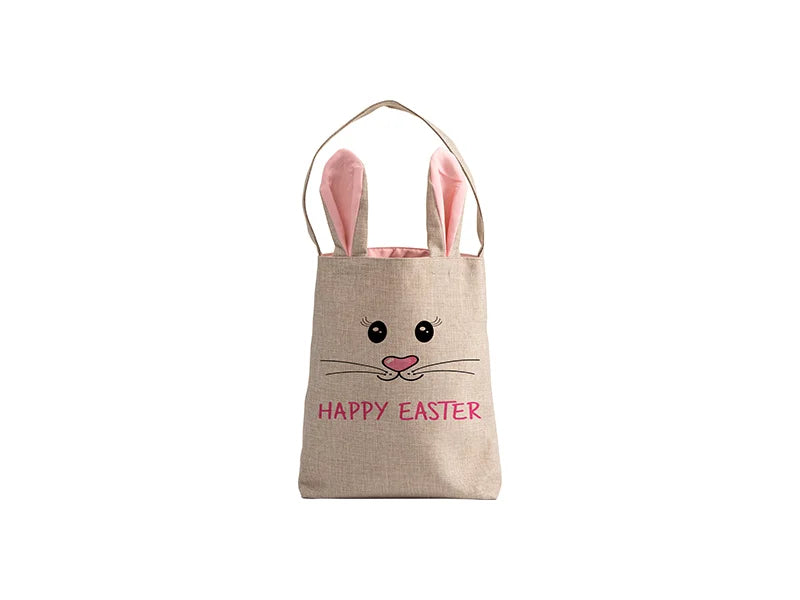 Linen Easter Bunny Bag (Pink Ears)