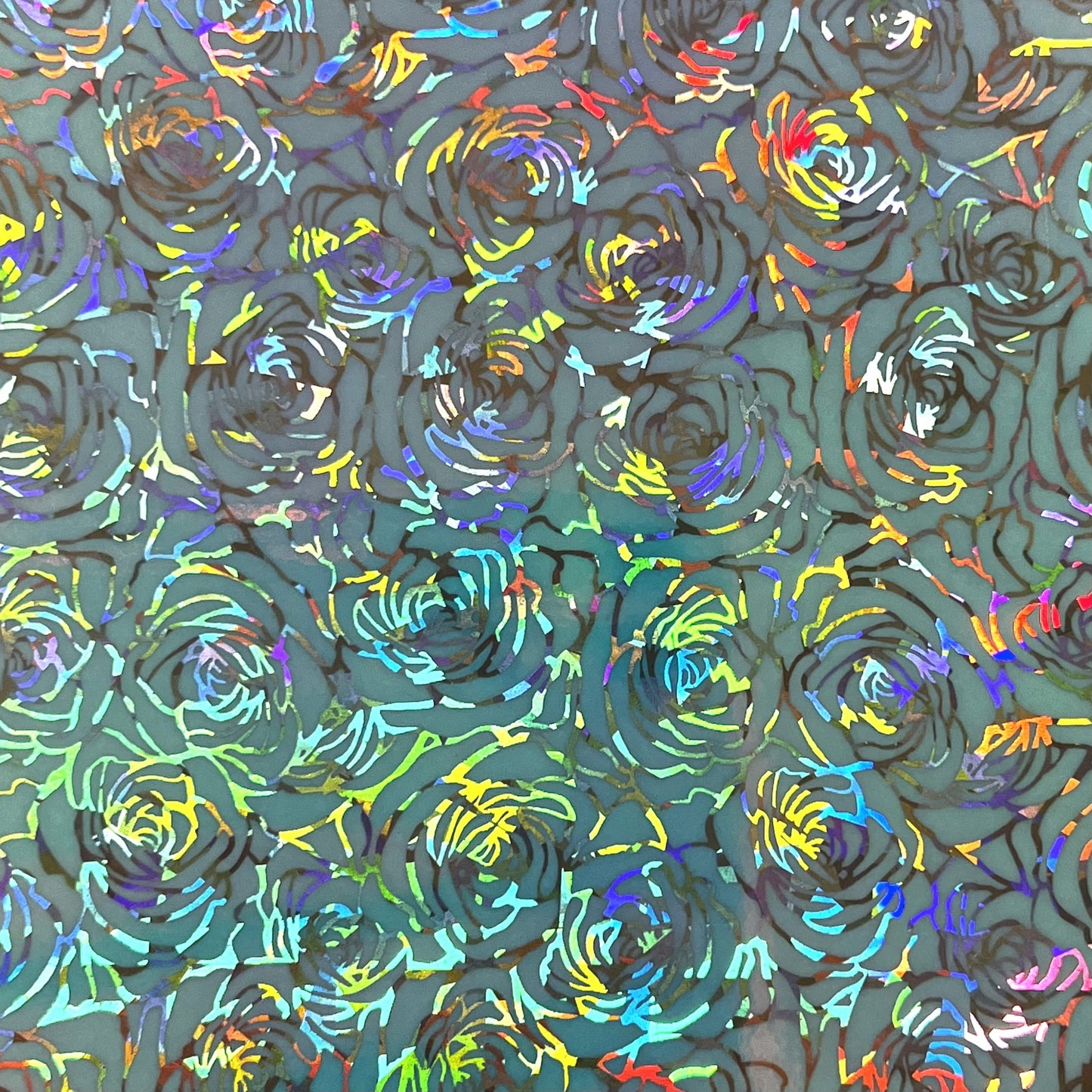 UltraKraft Adhesive Vinyl - Holographic Opal White Roses