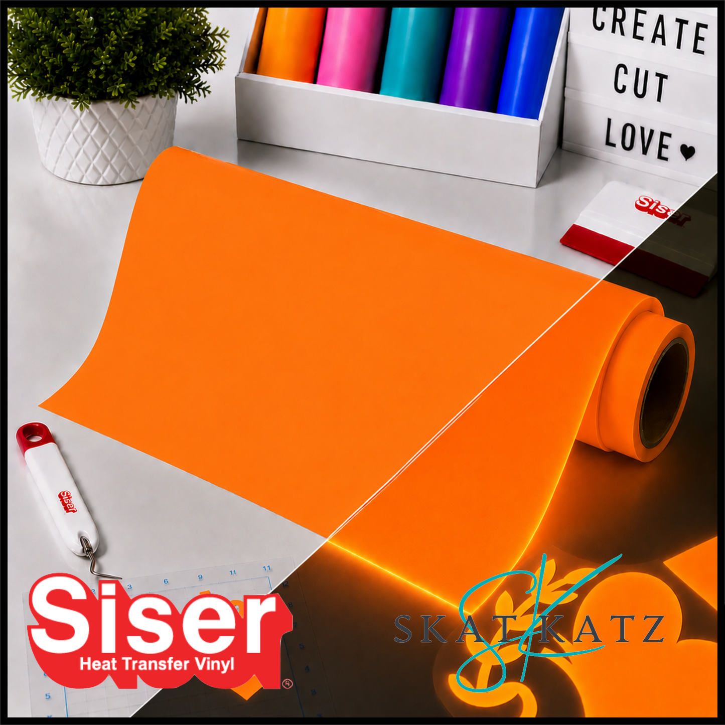 SISER Easy Glow® Heat Transfer Vinyl – Neon Orange