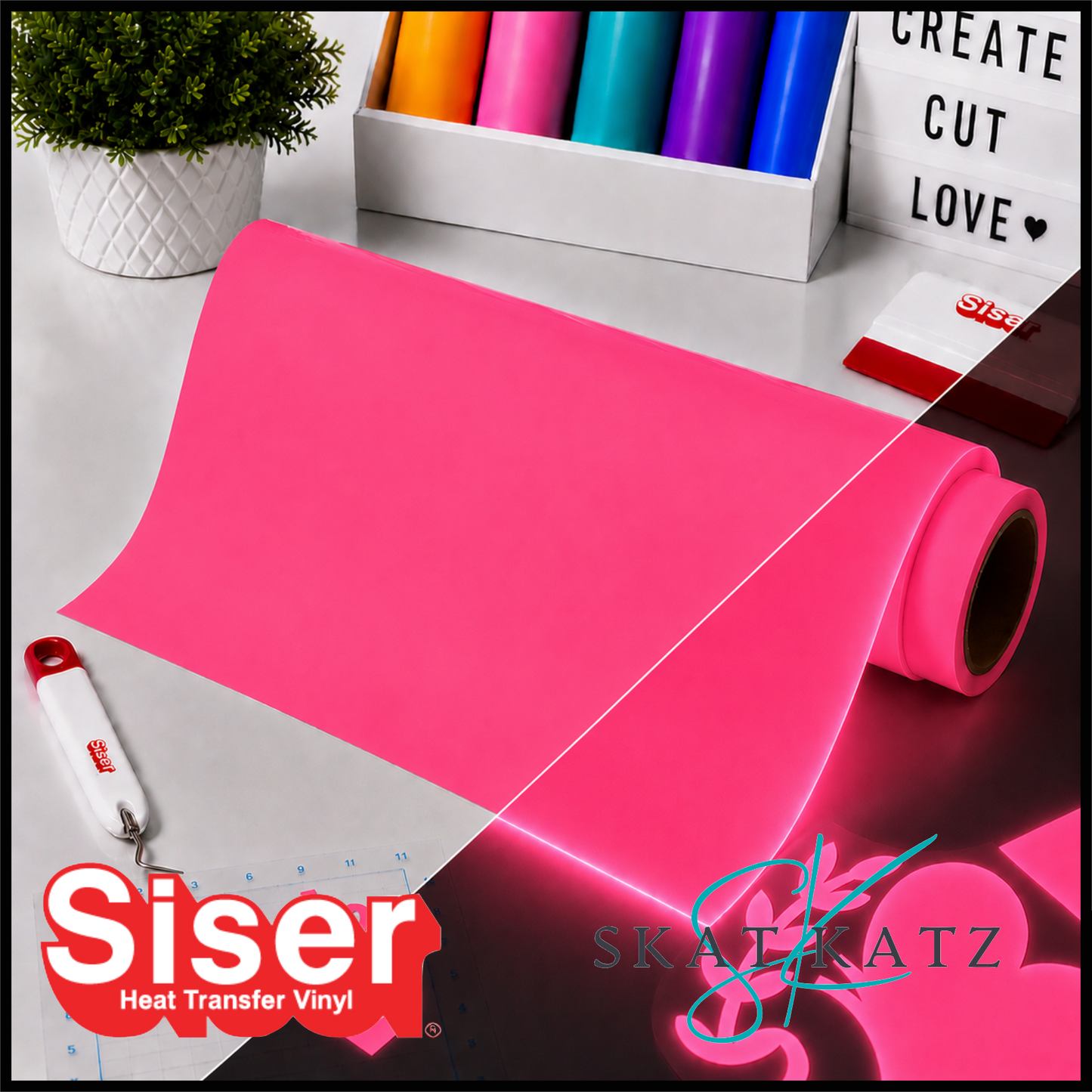 SISER Easy Glow® Heat Transfer Vinyl – Neon Pink