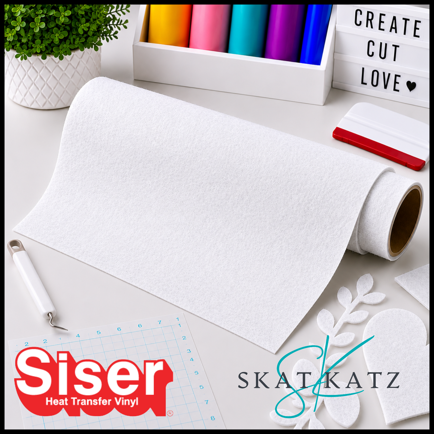 SISER® Heat Transfer Vinyl StripFlock® Pro - WHITE