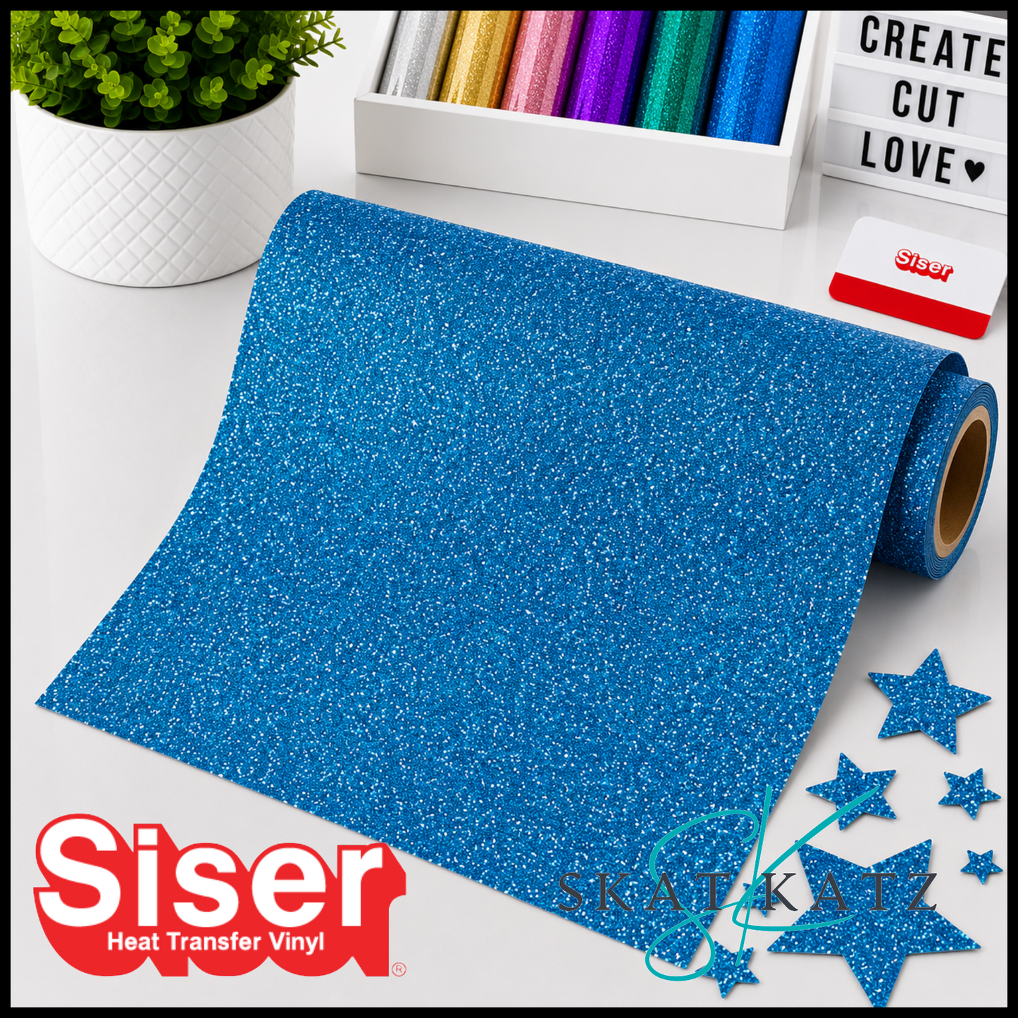 SISER® GLITTER Heat Transfer Vinyl - AQUA