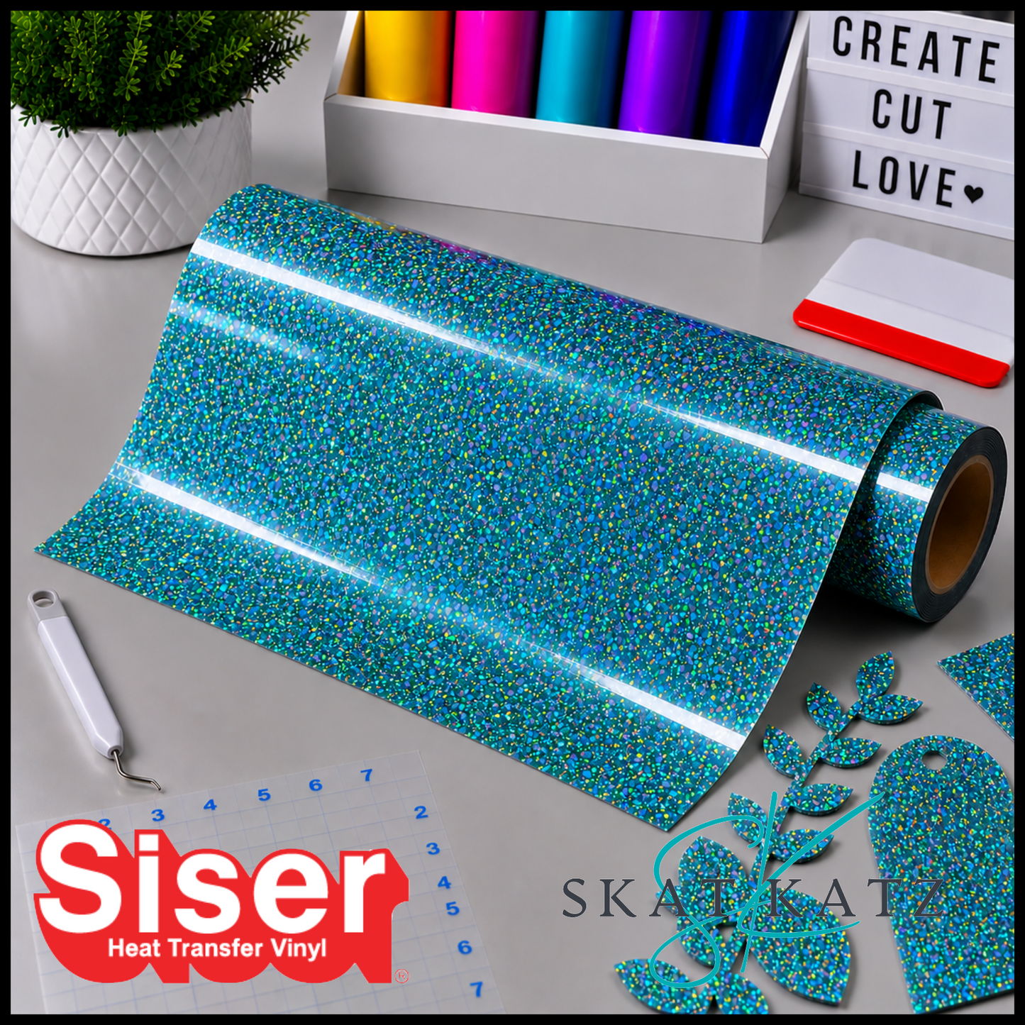 SISER® Heat Transfer Vinyl - Holographic Aqua