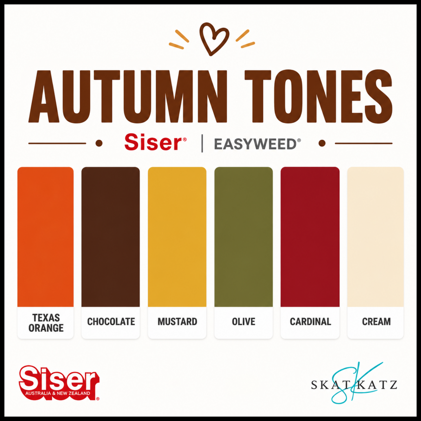 Siser Curated Colour Palette - Autumn Tones