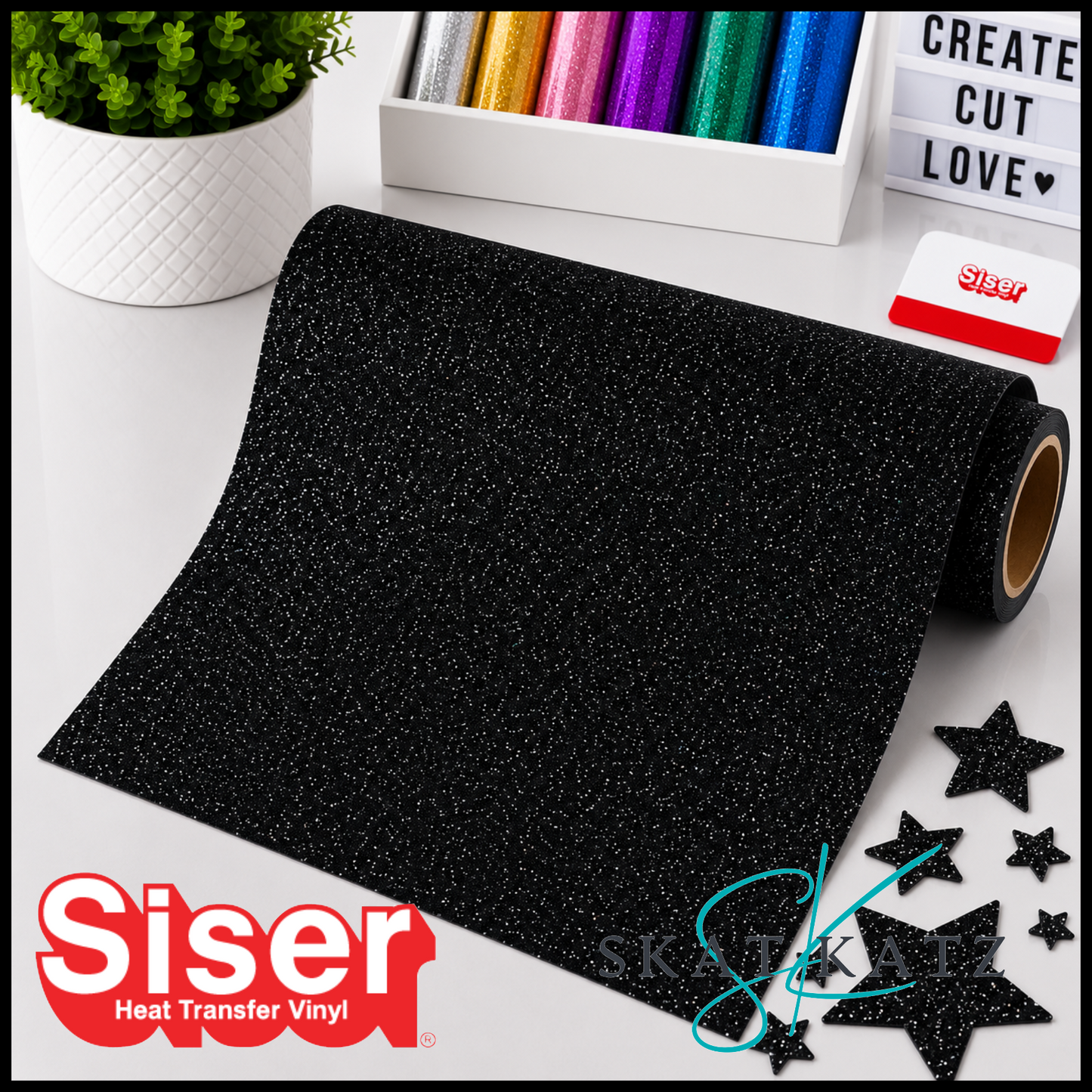 SISER® GLITTER Heat Transfer Vinyl - BLACK