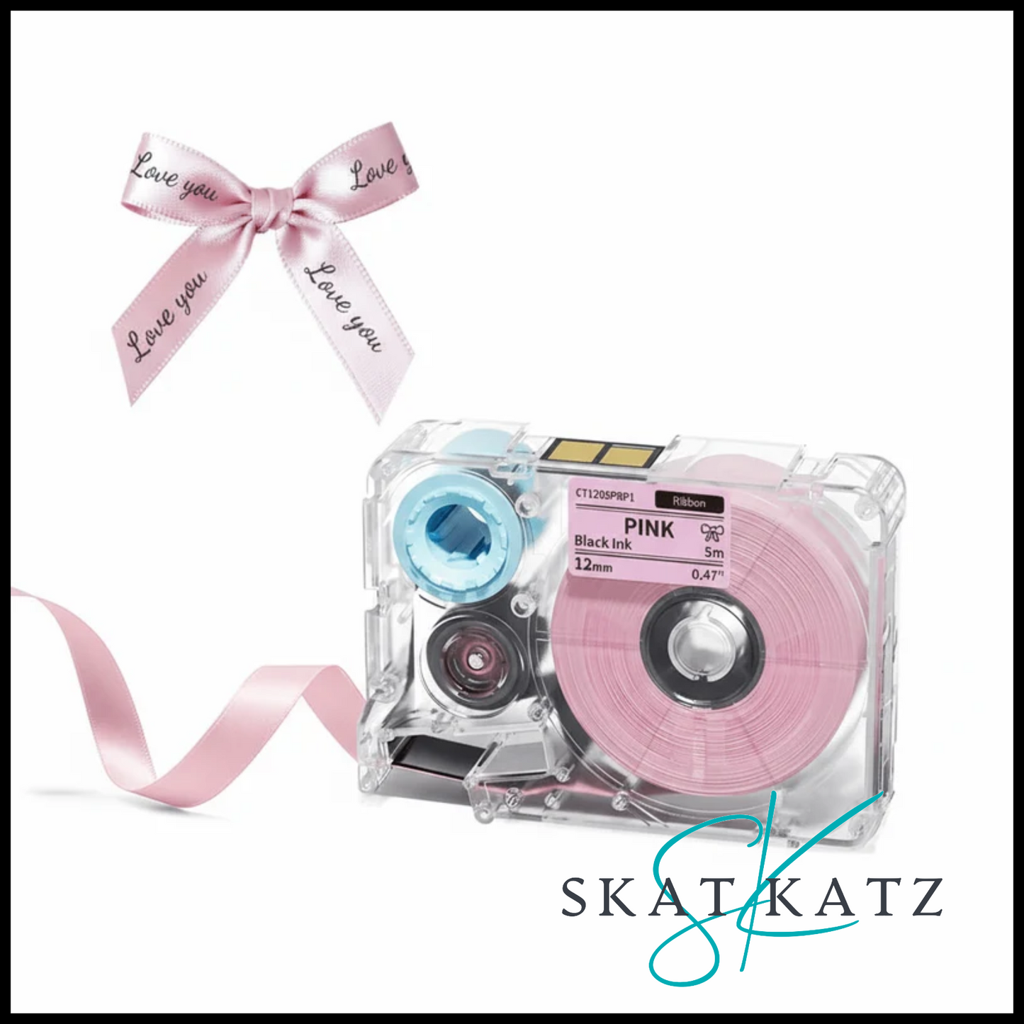 Phomemo Satin Ribbon Cartridge - Black on Pink